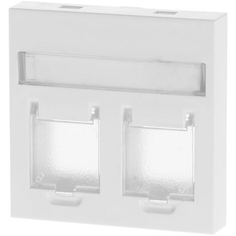 Espejo RJ45 Doble Liso  Blanco   IluminaShop