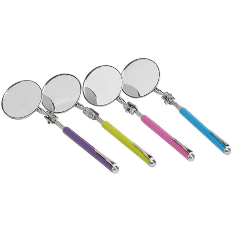 Trade Shop - Specchio Telescopico Da Ispezione Con Manico Allungabile 50 Cm Rotazione 360° -