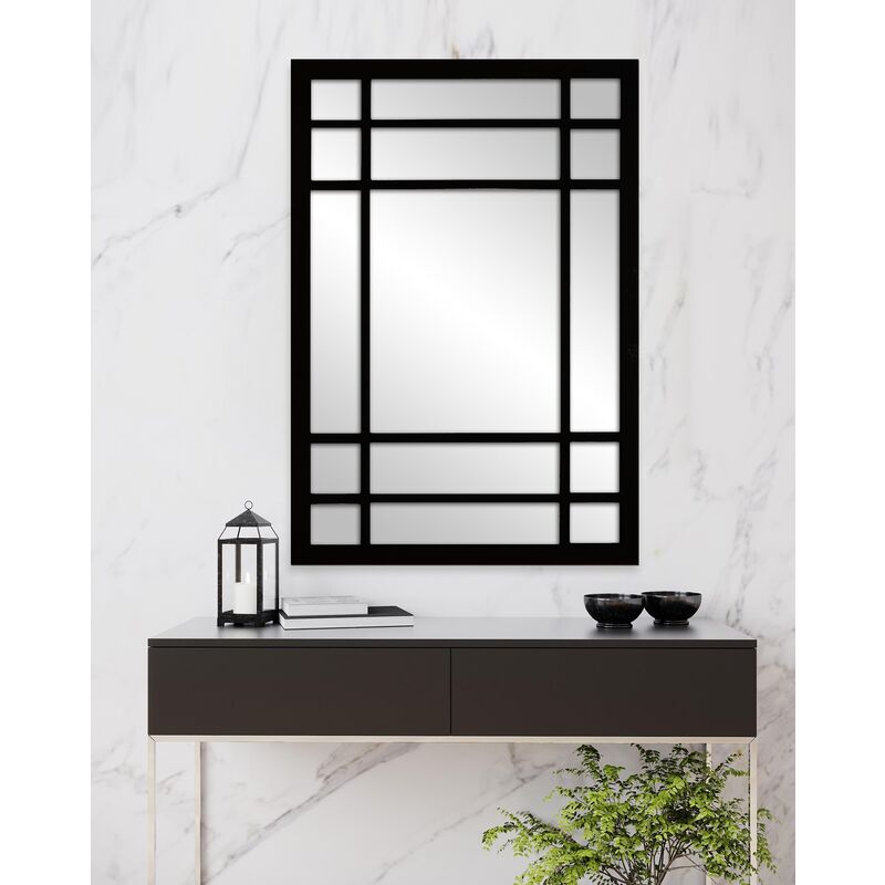 

Espejo Ventana Fabricado en España. (80X120 cm) Mod-Romeo. Acabado Artesanal. Espejo para Salón, Recibidor, Vestidor, Dormitorio y Baño. (Negro)