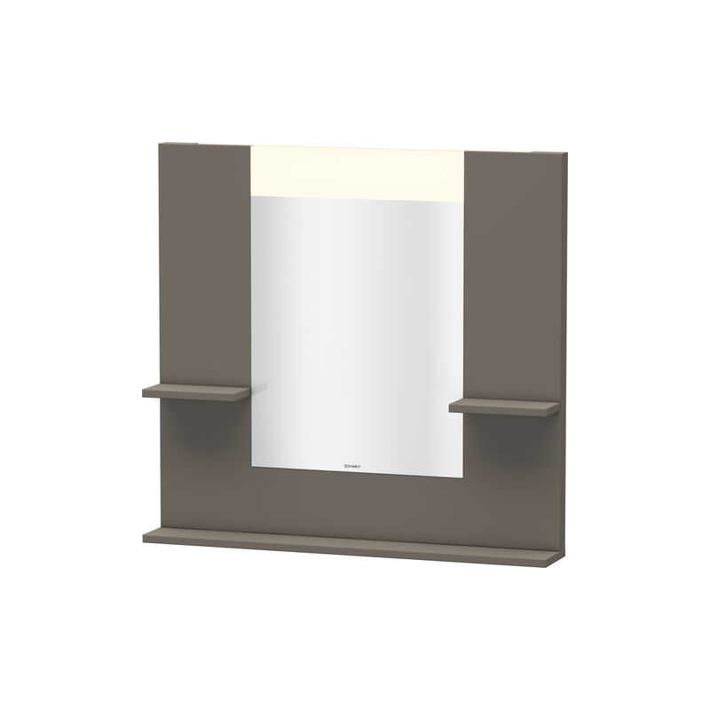 

Espejo Vero Duravit con estantes izquierda/derecha e inferior, 7350, 850mm, Color (frente/cuerpo): Flanela Gris seda lacado mate - VE735009090