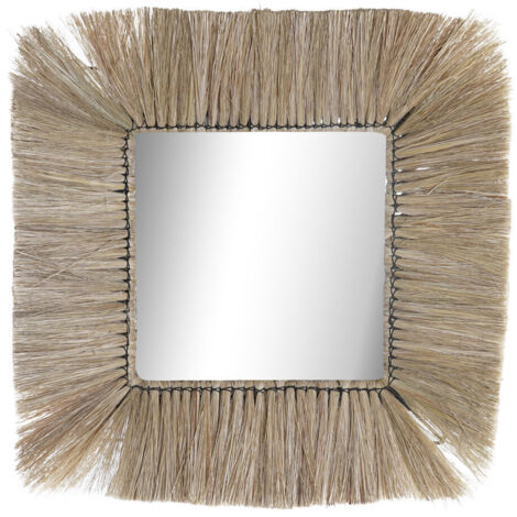 Espejo Yute Cristal 55X3X55 Natural ES194475