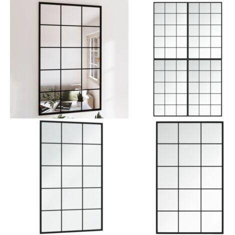 Espejos de pared 4 uds metal negro 100x60 cm - Espejos decorativos - Espejos de maquillaje