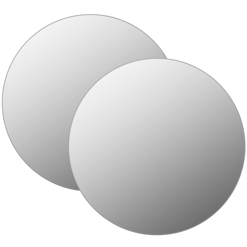 

Espejos de pared redondos 2 unidades vidrio 40 cm - Plateado