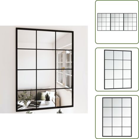 Espejos de tocador - vidaXL Espejos de pared 3 uds metal negro 80x60 cm - Espejos de armario
