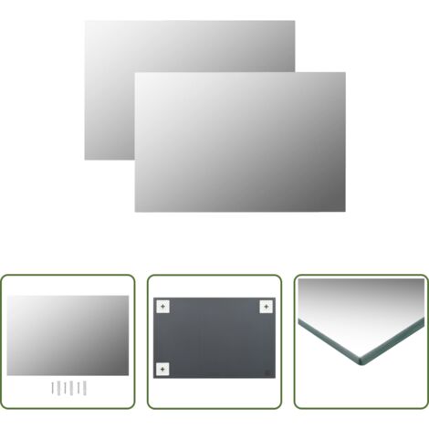 Espejos rectangulares -  Espejos de pared rectangulares 2 unidades vidrio 60x40 cm