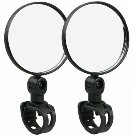 Espejos retrovisores de motocicleta de 2 piezas, reflectores convexos de gran angular, espejos retrovisores de silicona ajustables de liberación rápida de 360 °
