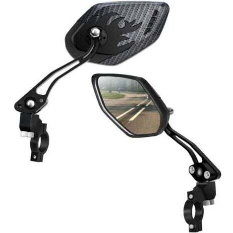 Espejos retrovisores para bicicleta, [versión mejorada] Dos lentes de seguridad HD ajustables para bicicleta de montaña, espejo retrovisor de vidrio ajustable - INHHUB