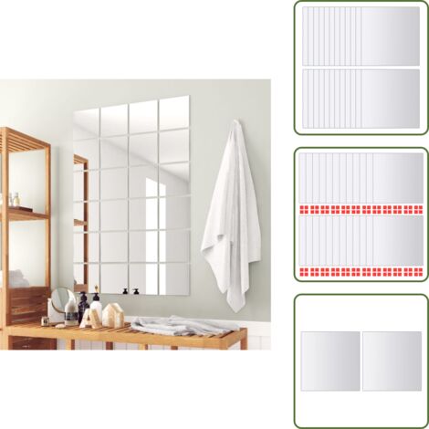 Espejos sin marco - vidaXL Azulejos de espejo 48 unidades cuadrados vidrio - Espejos para salón