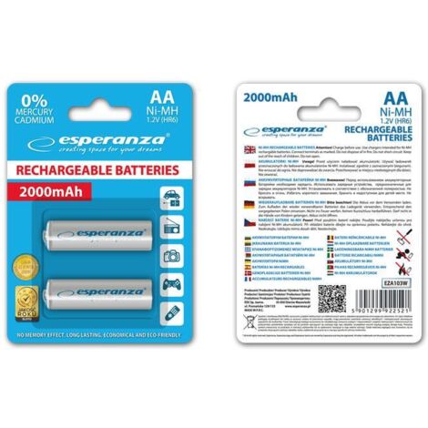 Esperanza AA-Batterien 2000mAh 2 Stück weiß