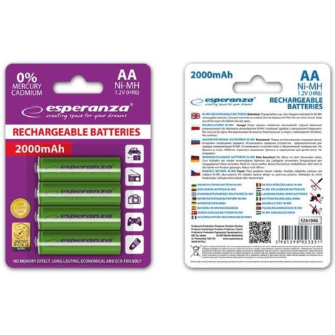 Esperanza AA-Batterien 2000mAh 4 Stück grün