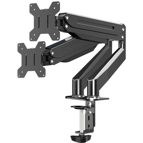 Esperanza desk holder with gas spring for 2 computer monitors 17 27 mache