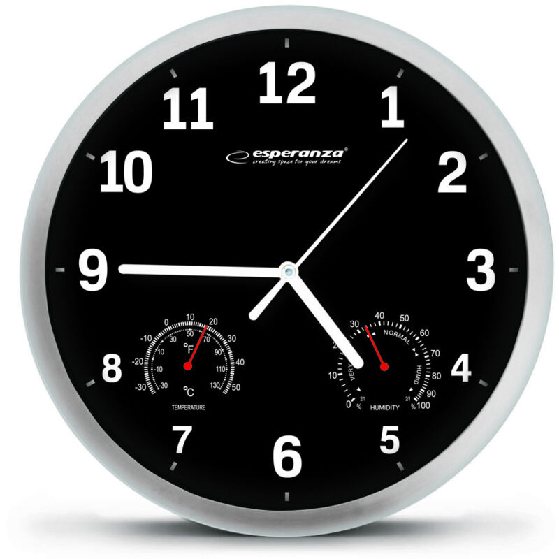 Wanduhr Ehc016k Lyon Schwarz, Mehrfarbig, Einzeln - Esperanza