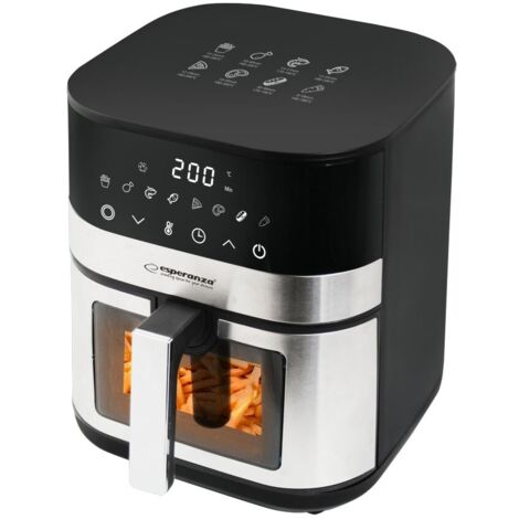 Esperanza eka003 friggitrice senza grassi 5l, 1400w acciaio inossidabile