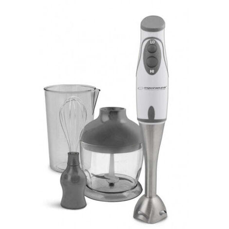 Esperanza EKM003E Pesto - Frullatore manuale (450 W, metallo), colore bianco e grigio