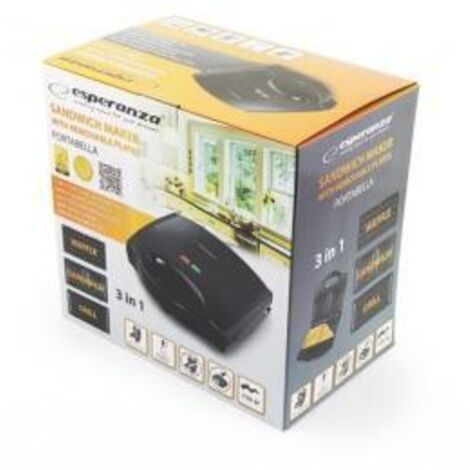 Esperanza EKT006K Sandwichera Negra 700W