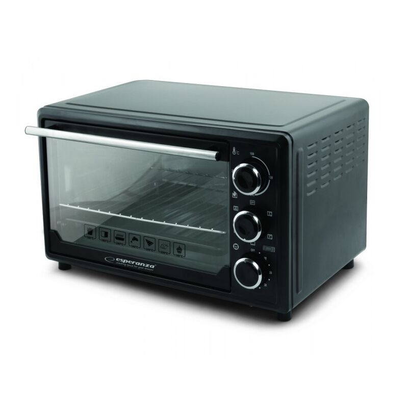 EKO006 Mini four à convection et tournebroche 25 l 1600W Noir - Esperanza