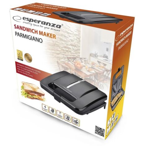 Esperanza PARMIGIANO EKT010 Machine à Sandwich Noir