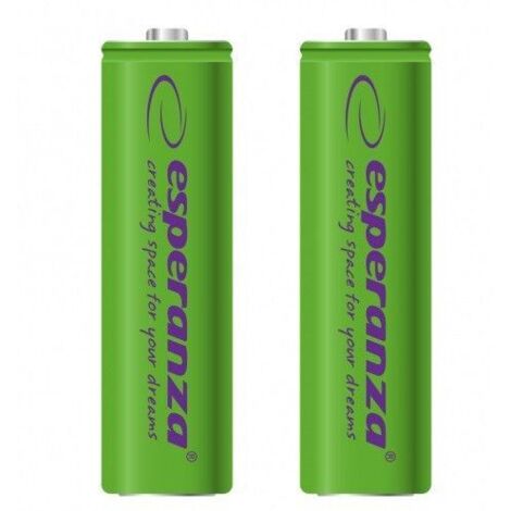 Esperanza rechargeable batteries ni mh aa 2000mah 2pcs green