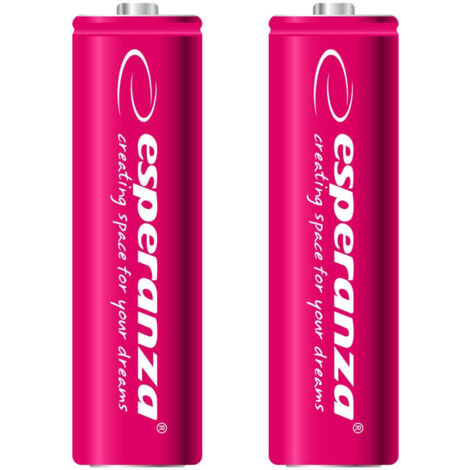 Esperanza Rechargeable Batteries Ni-Mh Aa 2000Mah 2Pcs. Red