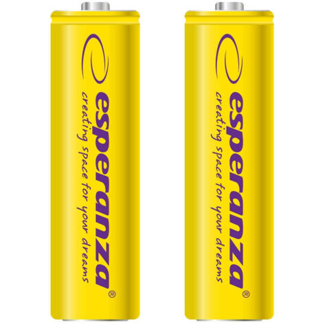 Esperanza rechargeable batteries ni mh aa 2000mah 2pcs yellow