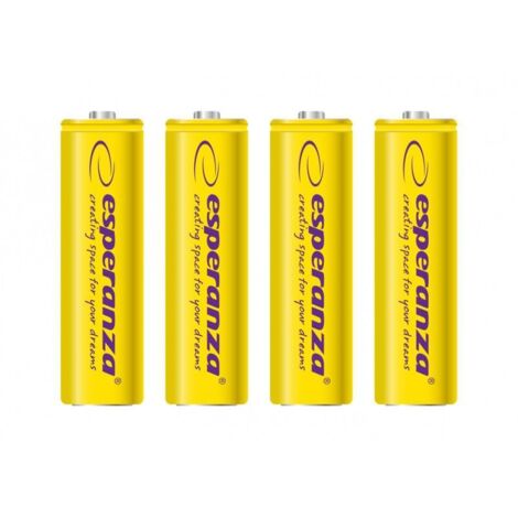 Esperanza Rechargeable Batteries Ni-Mh Aa 2000Mah 4Pcs. Yellow