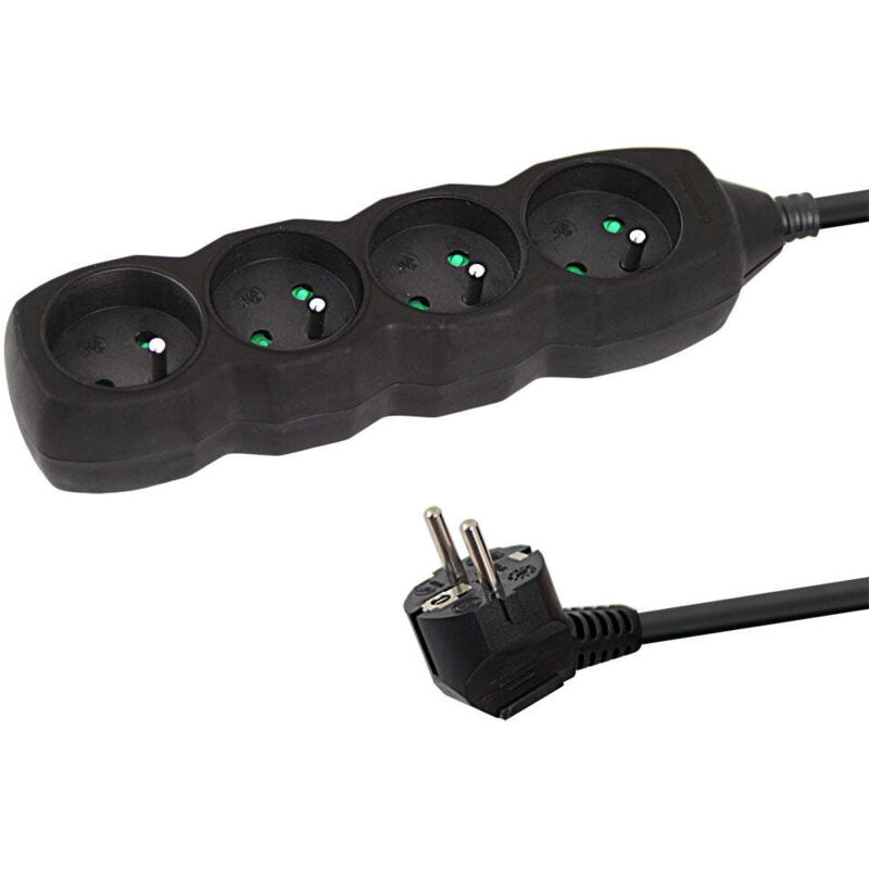 Oem Schwarz Esperanza Steckdosenleiste 4 Steckdosen 3M