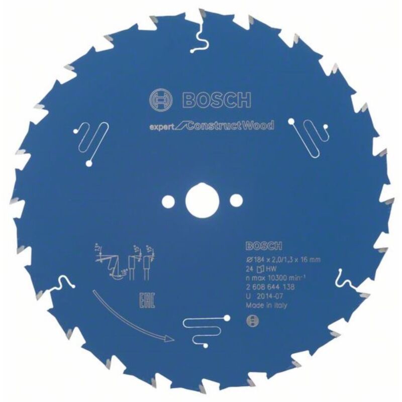 Expert for Construct Lama circolare per legno Ø16mm - 184 x 16 x 2,0 mm, 24 - 2 608 644 138