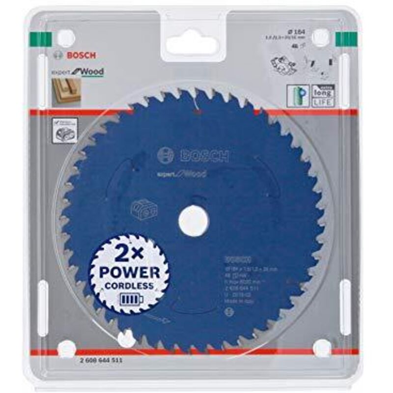 Bosch - Accessori Expert Lama circolare per legno (legno, 184 x 20 1,6 mm, 48 denti, accessorio a batteria)