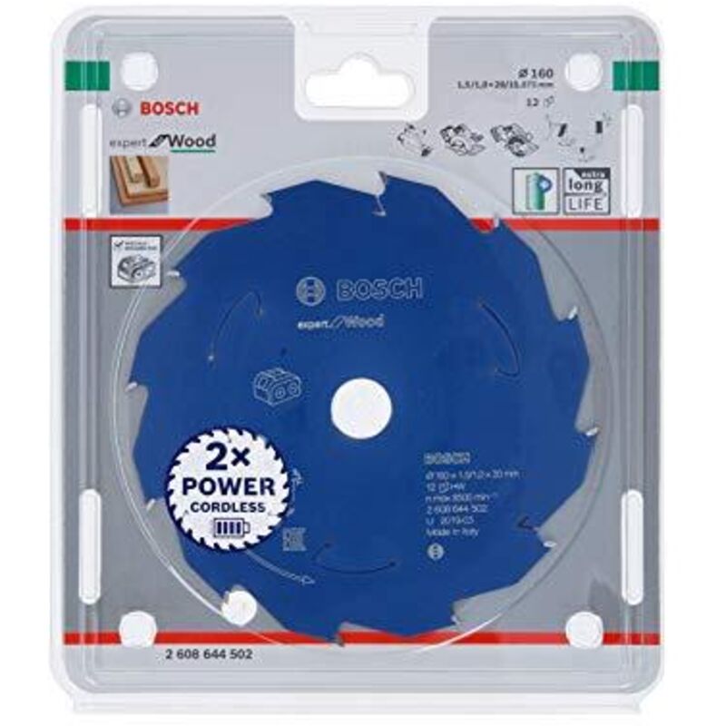 Lama circolare a batteria Expert per legno, 160 x 1,5/1 x 20, 12 denti