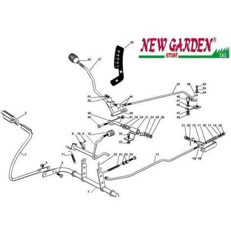 Esploso comando freno cambio trattorino rasaerba 72cm XF130C CASTELGARDEN 37 LEVA COMANDO MARCE