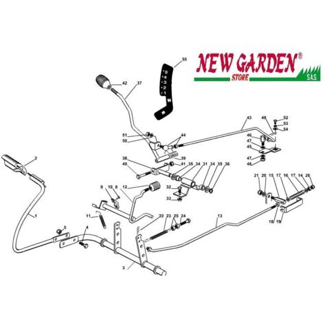 Esploso comando freno cambio trattorino rasaerba 72cm XF130C CASTELGARDEN  37 LEVA COMANDO MARCE