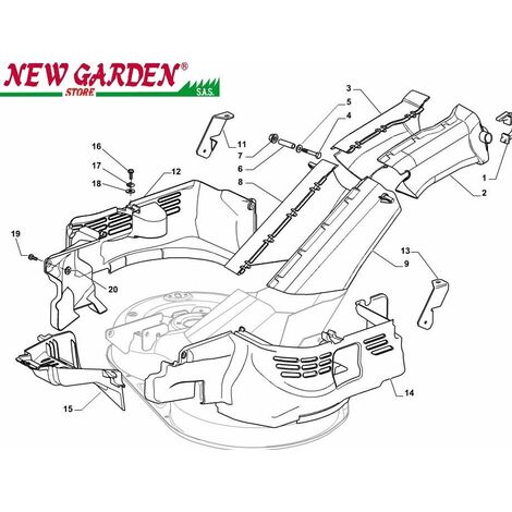 Esploso protezioni 84cm XDC140 trattorino rasaerba CASTELGARDEN ricambi 2002-13 1 STAFFA