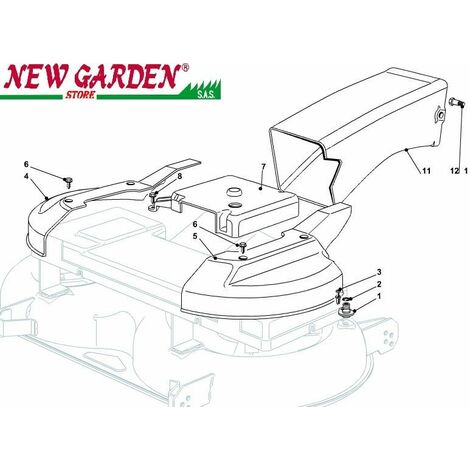 Esploso protezioni convogliatore 102cm XT180HDE trattorino rasaerba CASTELGARDEN 7 PROTEZIONE