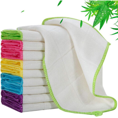Esponja de bambú reutilizable – Juego de 10 paños de cocina superabsorbentes – Lavables y duraderos – Ideales para lavar platos, superficies y para la limpieza del hogar.