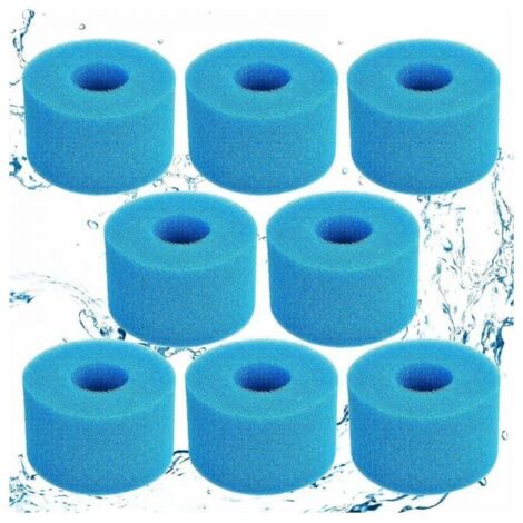 Esponja filtrante, cartucho filtrante de espuma, espuma filtrante para piscina, reutilizable y lavable, filtro de espuma para spa, piscina, jacuzzi (8, azul)
