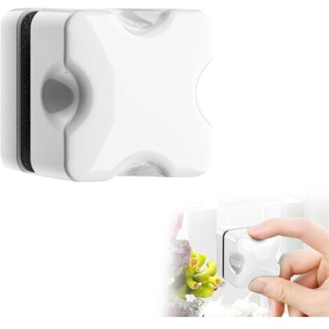 Esponja magnética para acuario – Limpiador de cristal sin contacto, flotante de doble cara, ideal para algas y sedimentos, blanca