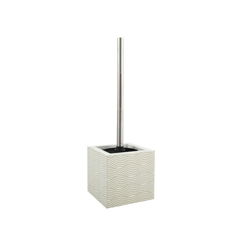 

M S V - MSV Escobilla de baño con soporte MDF & Acero Inoxidable Wave Beige - Beige