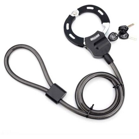 Esposas antirrobo – Ideales para bicicletas, patinetes y cochecitos, Unisex Adulto, Color Negro, 9 Eslabones