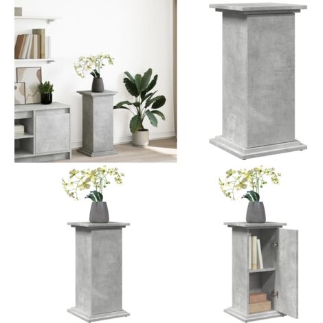 Espositore con Portaoggetti Grigio Cemento 31x30x60 Truciolato - Mobile con portaoggetti - Truciolato