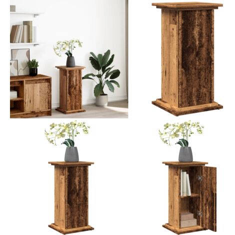 Espositore con Portaoggetti Legno Antico 31x30x60 cm Truciolato - Mobile con ante - Truciolato