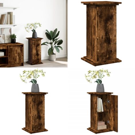Espositore con Portaoggetti Rovere Fumo 31x30x60cm Truciolato - Mobile con scomparti - Truciolato
