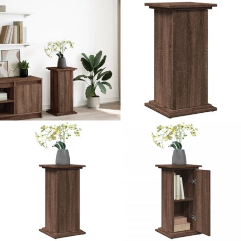 Espositore con Portaoggetti Rovere Marrone 31x30x60 Truciolato - Mobile con scomparti - Espositore con portaoggetti
