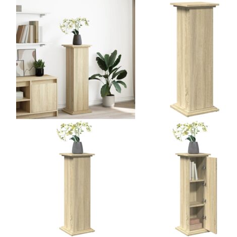 Espositore con Portaoggetti Rovere Sonoma 31x30x90cm Truciolato - Espositore in truciolato - Espositore a colonna