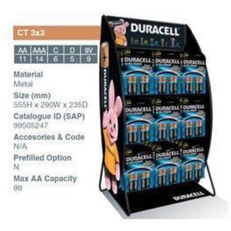 ESPOSITORE DA BANCO DURACELL 9 GANCI