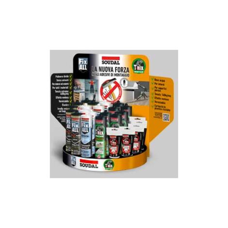 Espositore da banco fix all vs t-rex soudal 24 pezzi