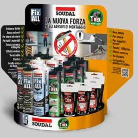 ESPOSITORE DA BANCO 'FIX ALL VS T-REX' SOUDAL 24 pezzi - SOUDAL