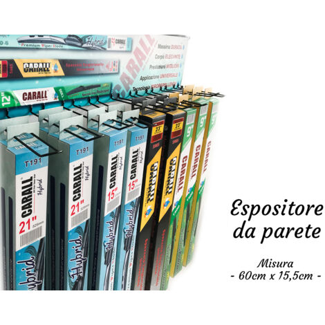 Espositore Da Parete Muro Per Spazzole Tergicristallo Auto Con Totale 9 Ganci