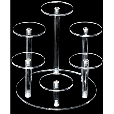 Espositore in acrilico trasparente, porta profumi rotondo, mensola espositiva in acrilico, espositore trasparente in acrilico per profumi, oggetti da collezione, gioielli, torte, ciambelle, 1 pezzo