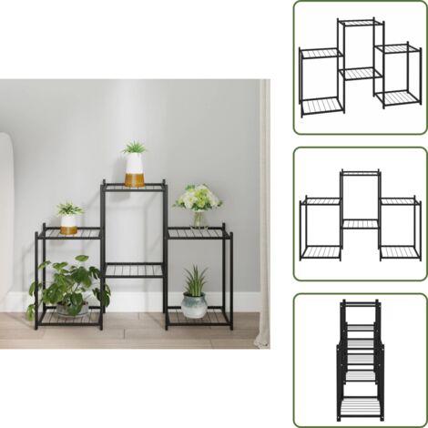 Espositore per oggetti - vidaXL Portafiori 83x25x60 cm Ferro Nero - Fioriera angolare