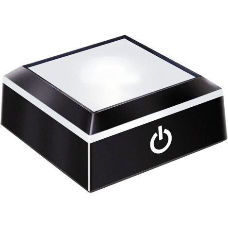 Espositore quadrato antiscivolo con base luminosa a LED in vari colori, adatto per opere d'arte in cristallo di vetro sferico (superficie superiore piatta)